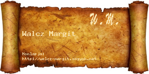 Walcz Margit névjegykártya